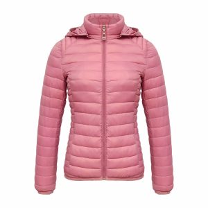 Doudoune rose ultra-légère et fine pour femme